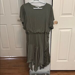 Elegant Olive Green Women's Dress